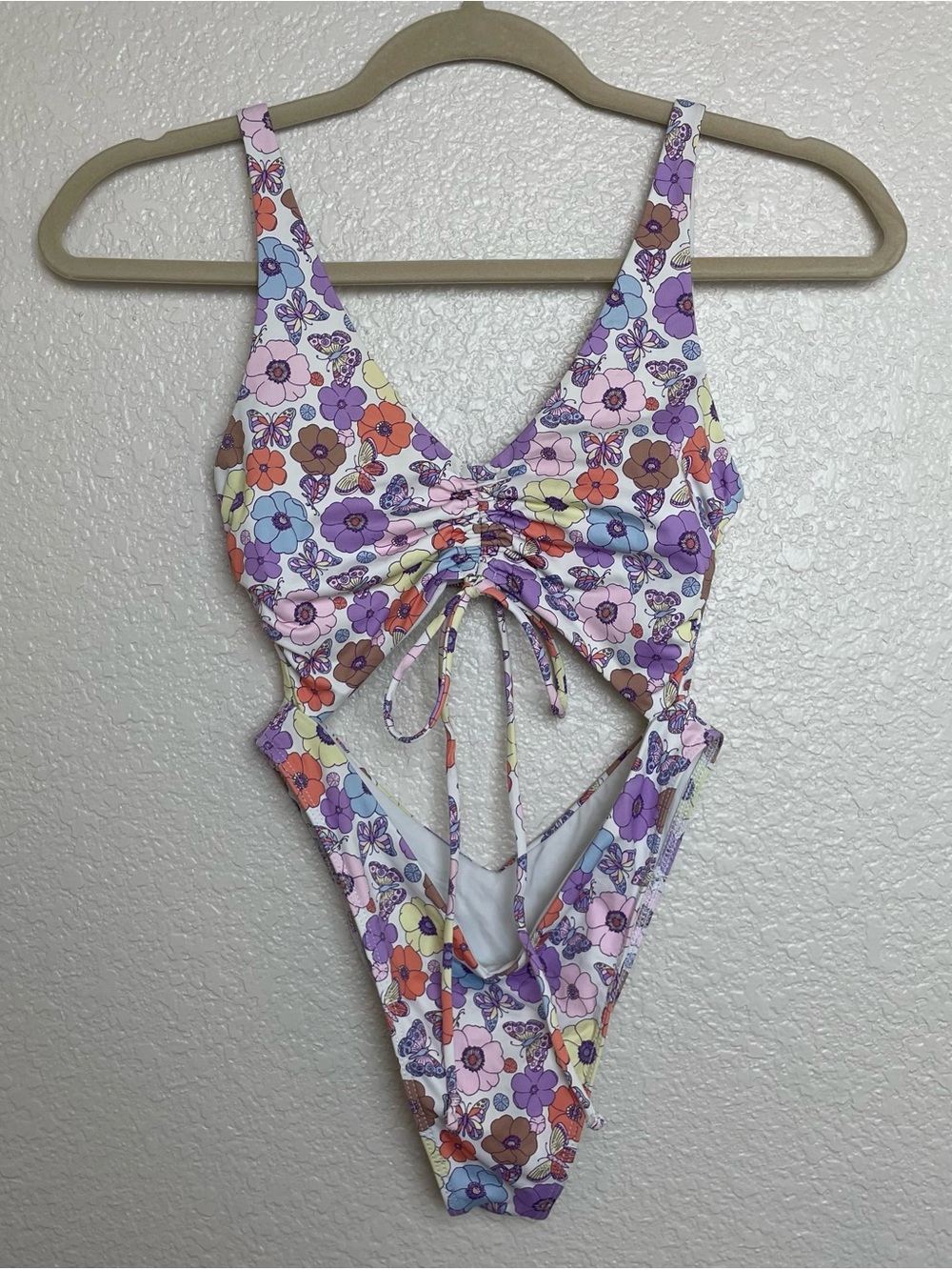 Frankies Bikinis Emma Cheeky High Leg One Piece Floral Swimsuit - Mariposa